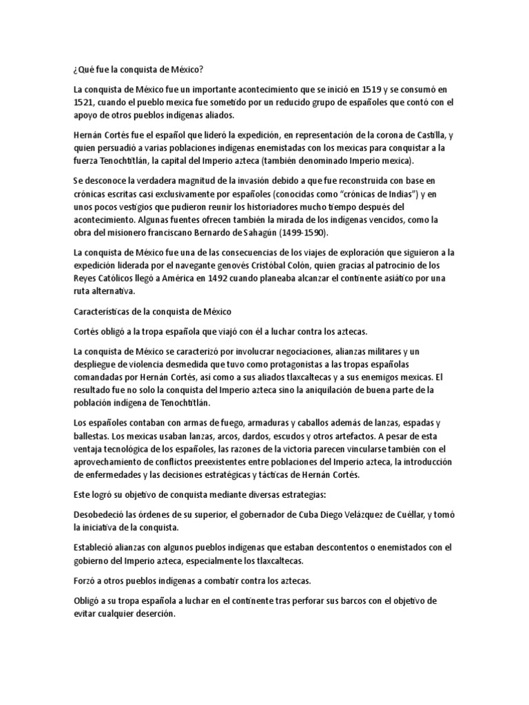 La Conquista de México por Cortés | PDF | Hernán Cortés | Imperio español