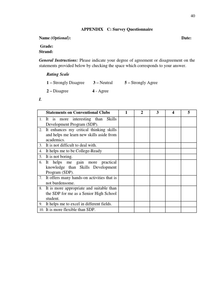 Survey on Student Program Preferences | PDF | Behavior Modification ...