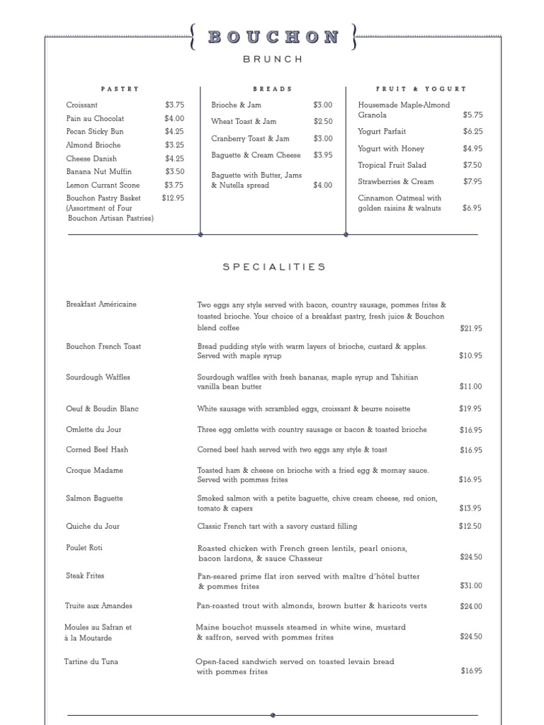 Brunch Menu PDF Cooking Foods