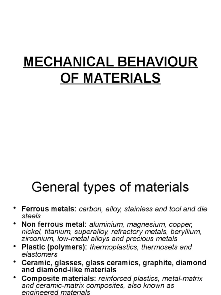 Mechanical Behaviour of Materials 2014 | PDF | Deformation (Engineering ...