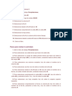 Pasos para ejercicios de Excel sobre selección de celdas, tablas de multiplicar y movimiento de rangos