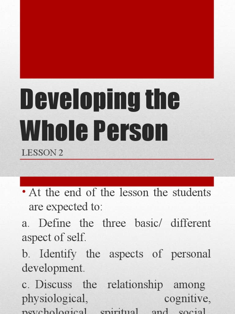 Developing The Whole Person Lesson 2 | PDF | Feeling | Knowledge