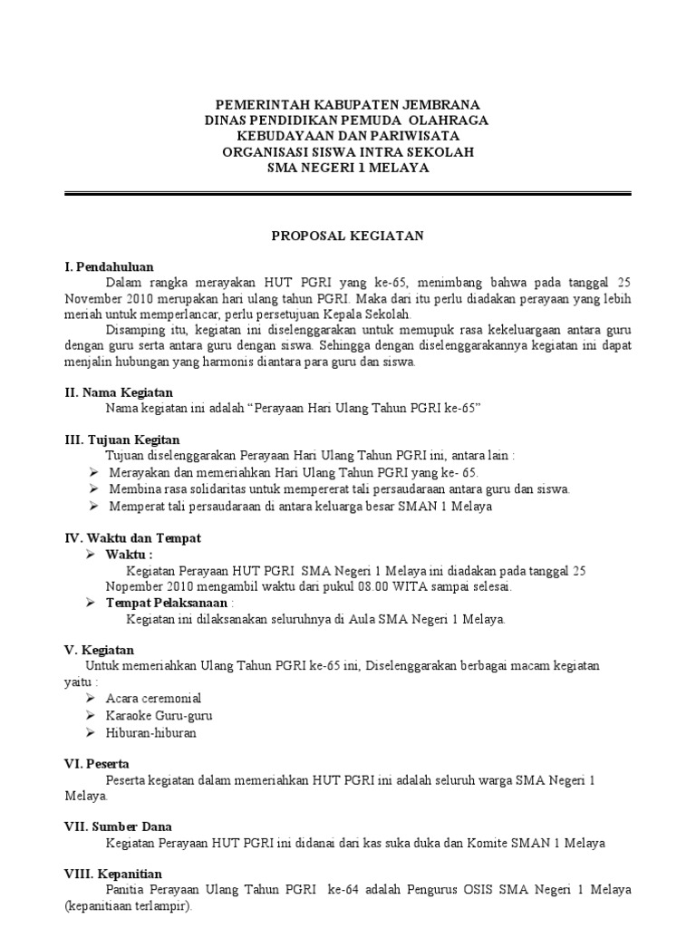 Proposal Hut Pgri Download File Guru