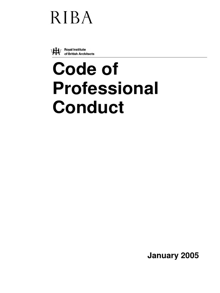 RIBA Code of Professional Conduct 2005 With July 2016 Guidance Notespdf