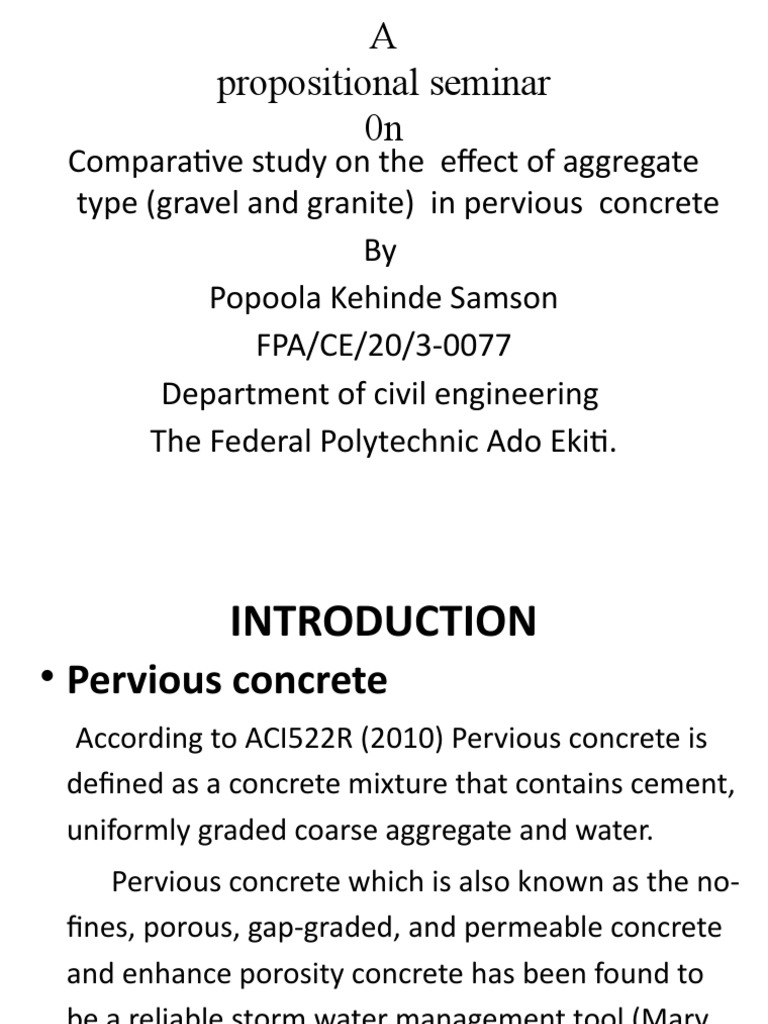 Aggregate Type Effects on Pervious Concrete | PDF