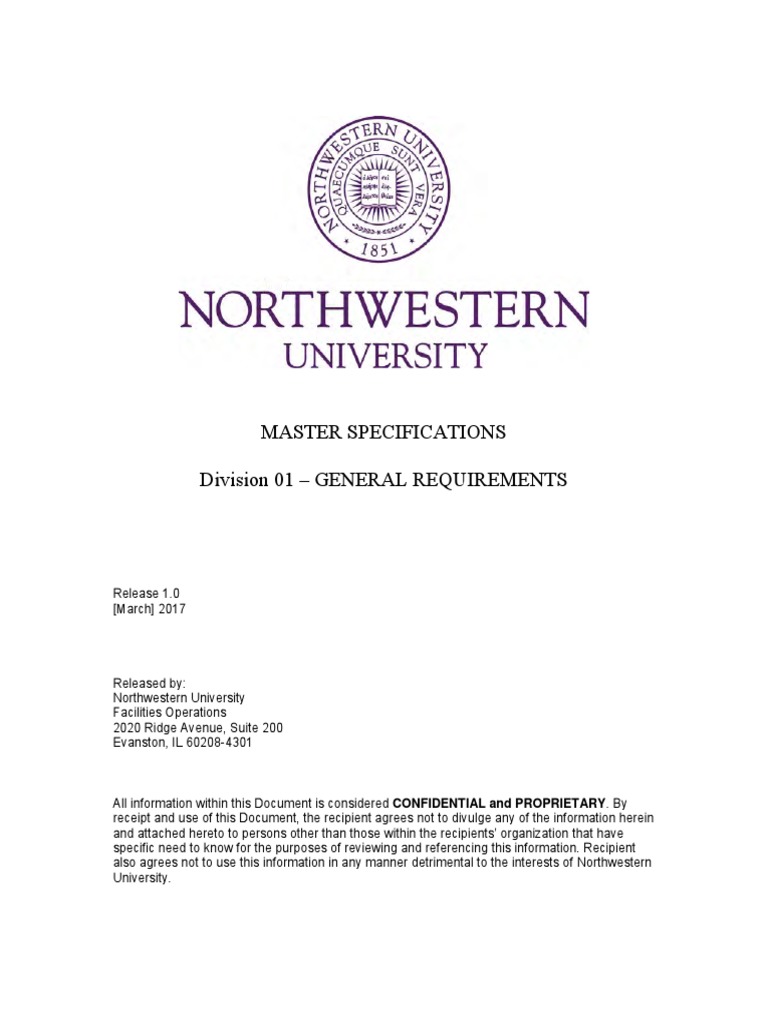 Specifications Division 1 General Requirements