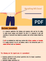 Computer 6 - Recalling MS Excel and Creating Formulas PDF