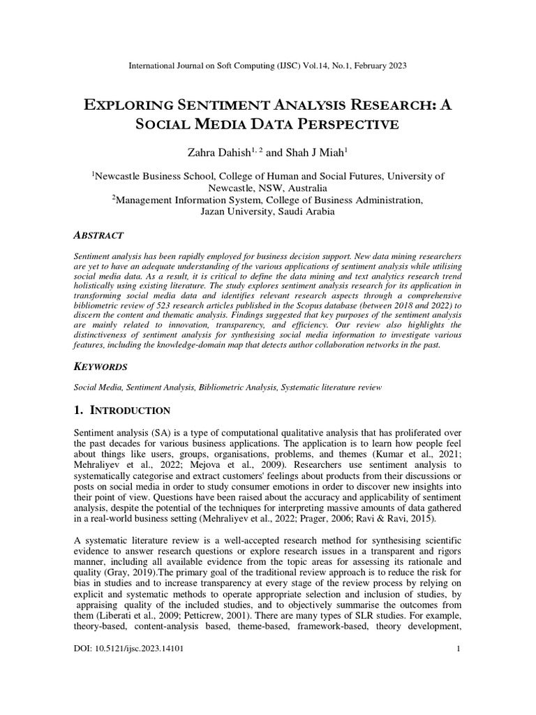 Exploring Sentiment Analysis Research: A Social Media Data Perspective ...