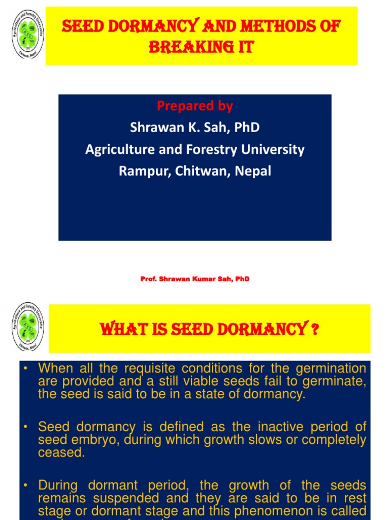 Breaking Seed Dormancy Methods | PDF | Seed | Germination