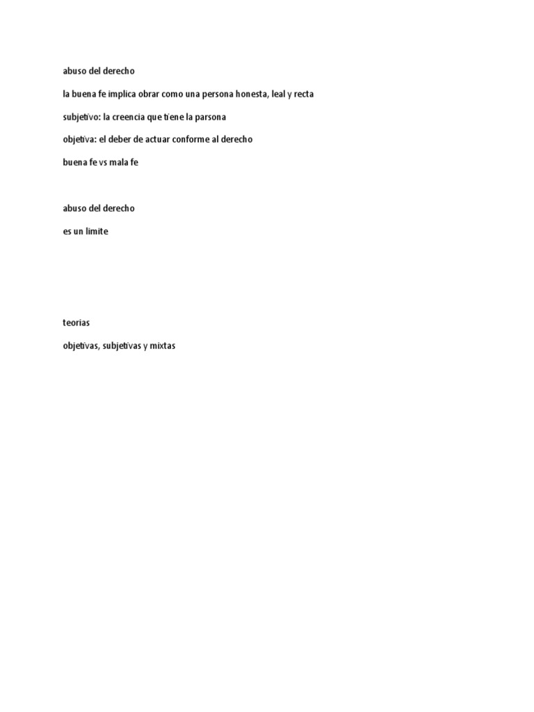 Abuso del Derecho y Buena Fe Jurídica | PDF