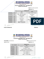 CIA I - September 2022 (I, II & III Year) - Time Table With Sign PDF