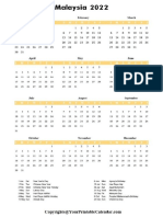 Calendar 2022 Malaysia 1