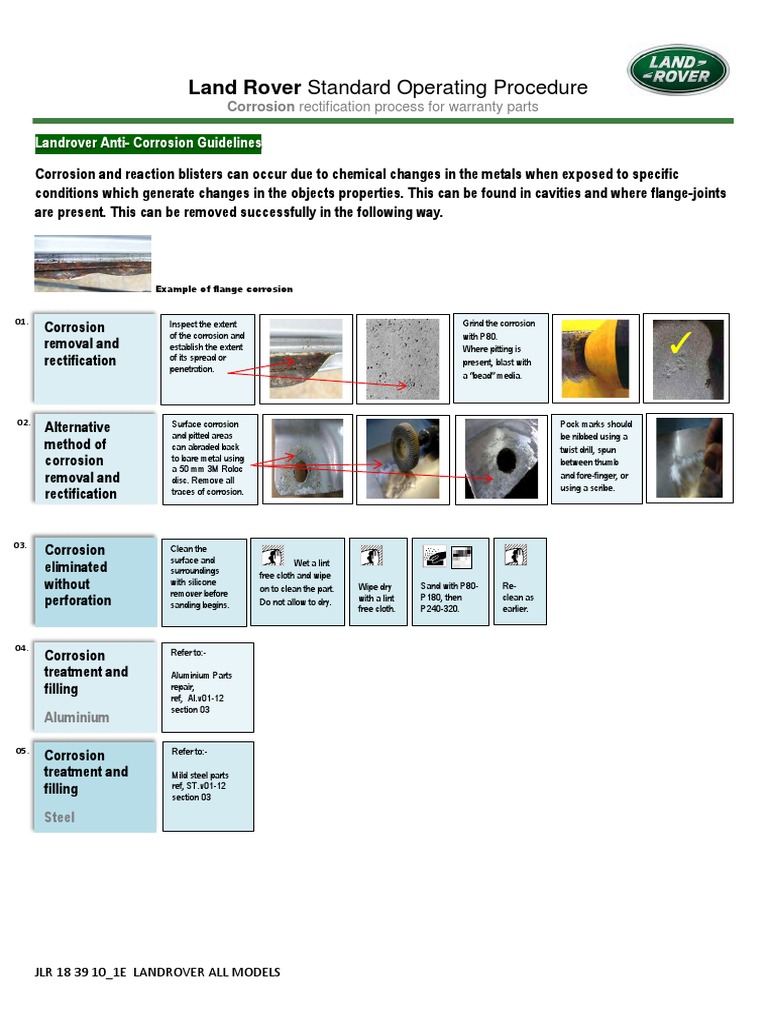 JLR 18 39 10 - 1E - Land Rover Anti-Corrosion Guidelines | PDF ...