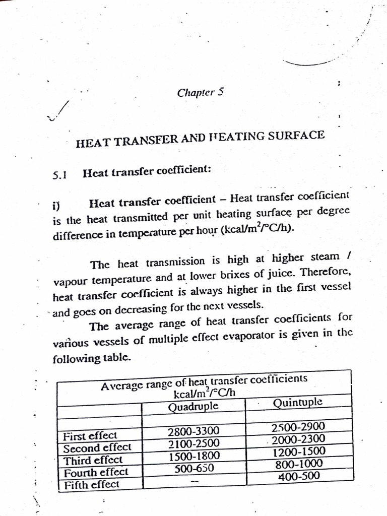 Calculating Heating Surfaces and Heat Transfer in a Sugar Evaporation
