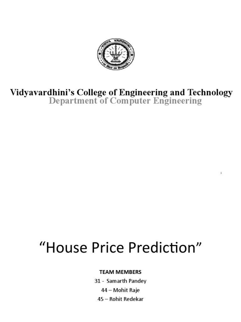 House Price Prediction Project Report | PDF | Regression Analysis ...