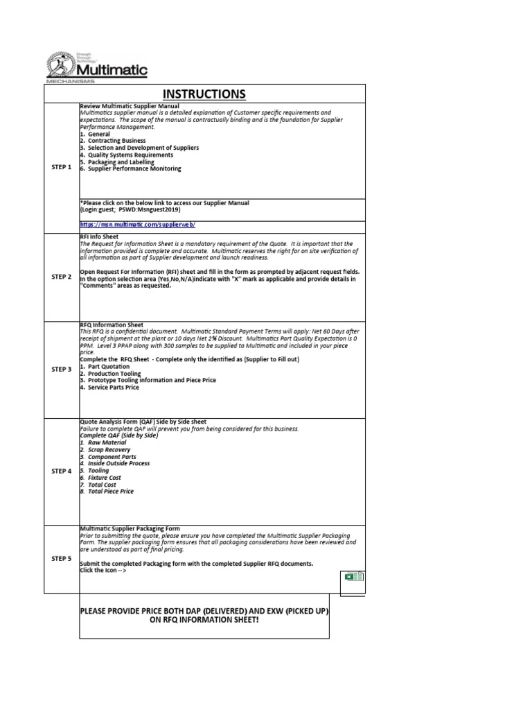 Multimatic Supplier Guidelines | PDF | Exchange Rate | Prices