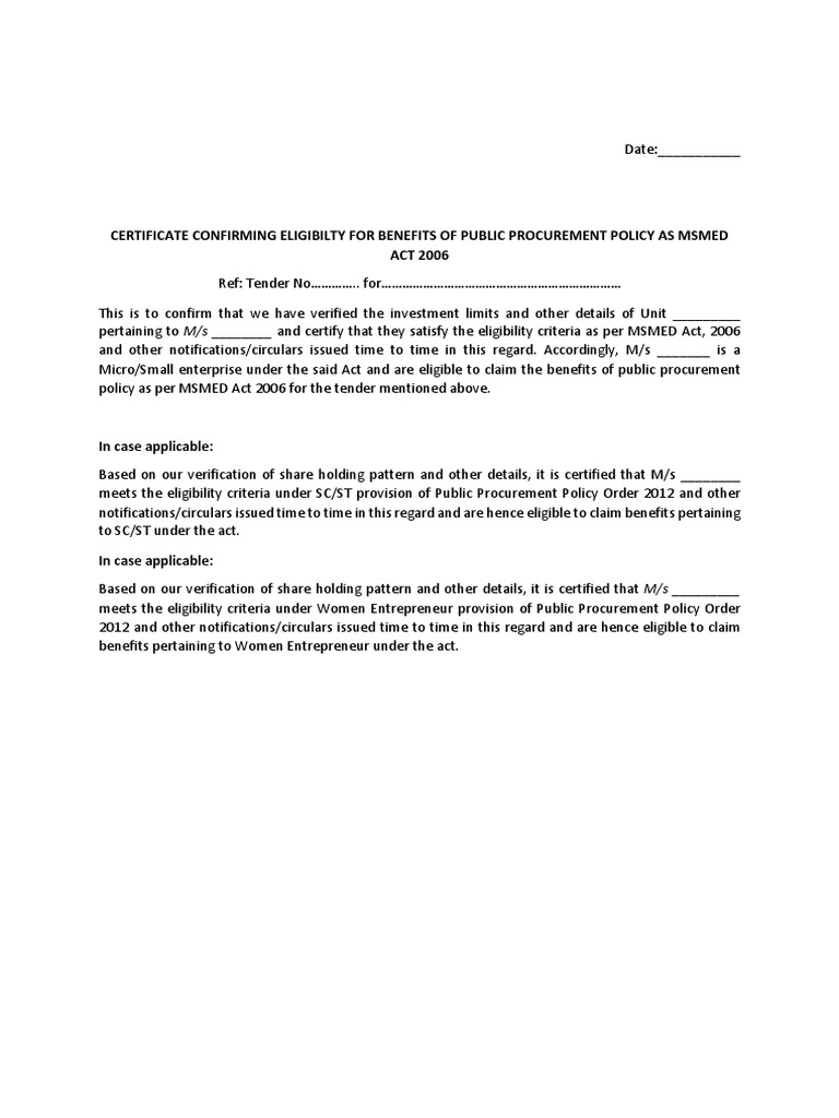 Format of CA Certificate For MSE Claiming EMD Exemption (1) 87814 PDF