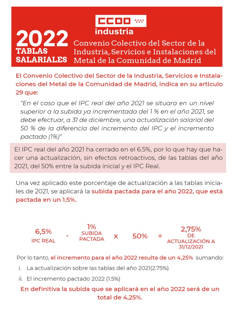 Tablas Salariales Convenio 2022 PDF Salario Ética de negocios