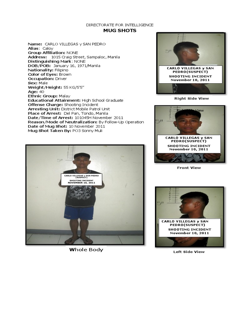 E-9 PHOTOGRAPH OF SUSPECT or MUG SHOOT | PDF