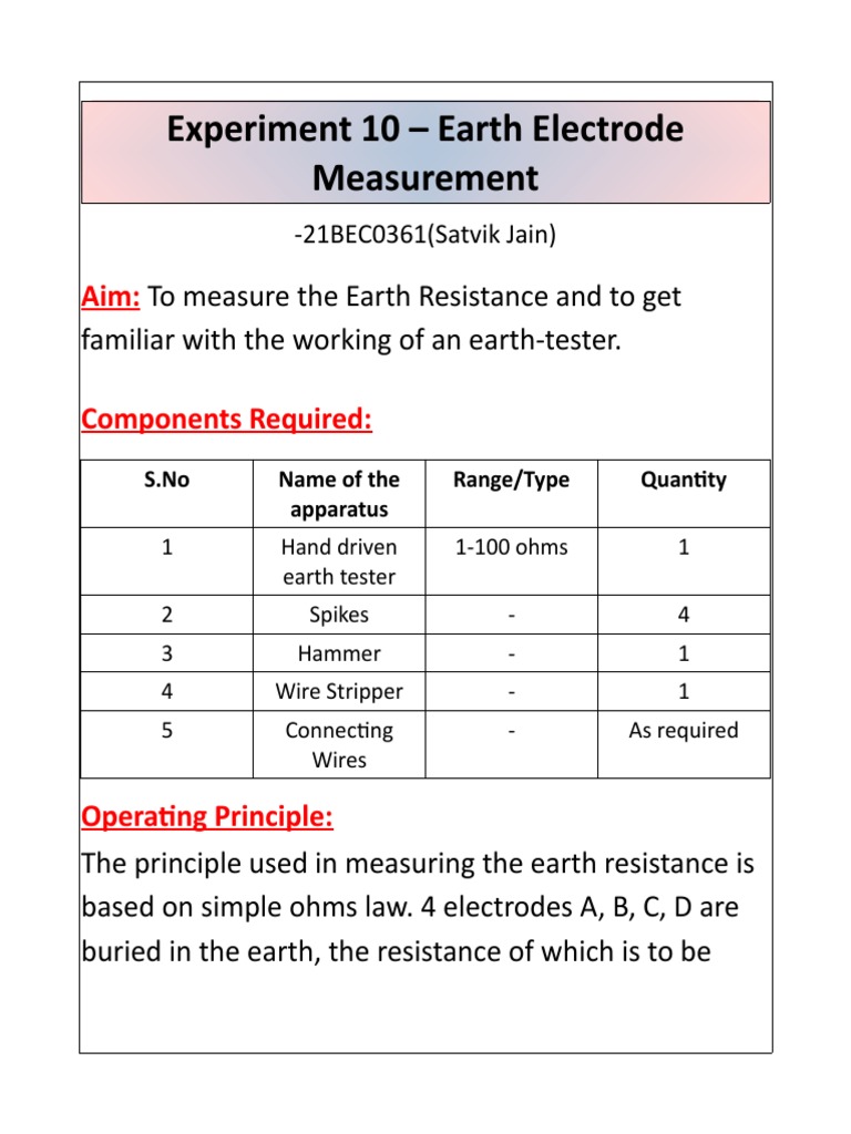 Measuring Earth Resistance Using a Digital Earth Tester Operating