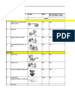 Price proposal for CP fittings and sanitary ware