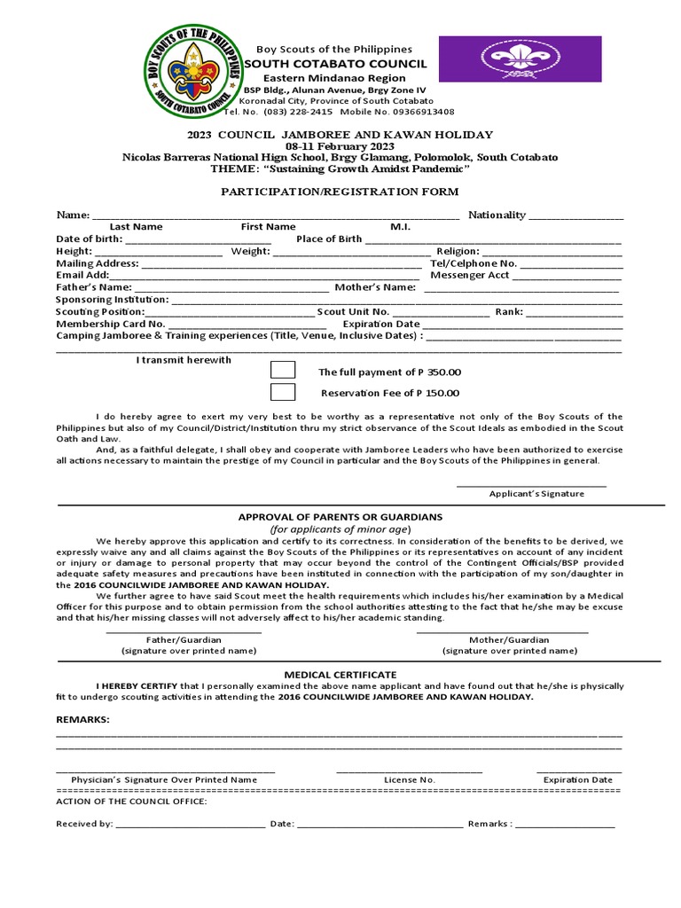2023council Wide Jamboree Application Form PDF