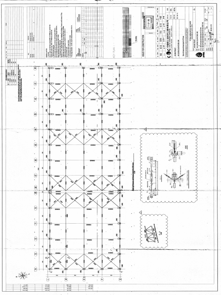 BM1-661-C-1013 - 2.1 Steel Roof Trusses and Braces Layout For CCK Area ...