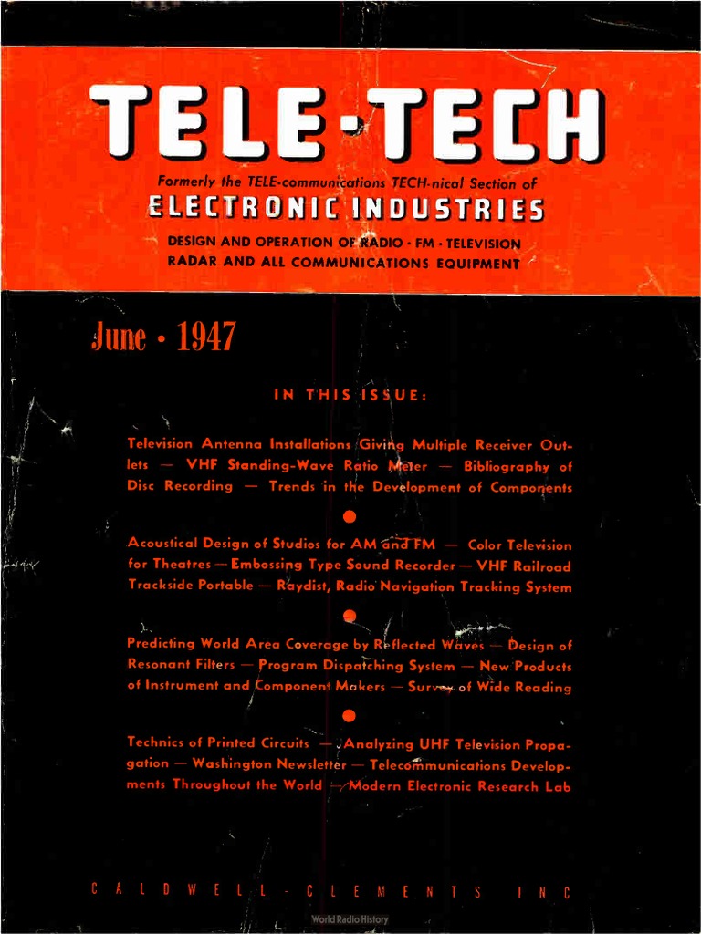 Tele Tech 1947 06 | PDF | Amplifier | Vacuum Tube