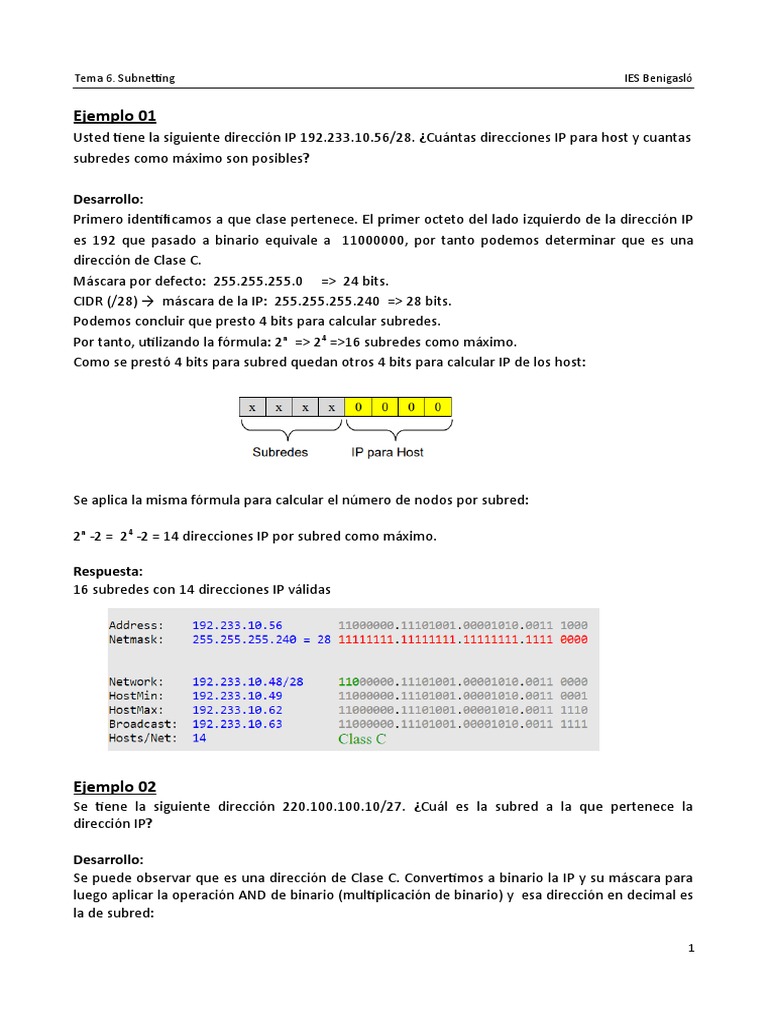 Cálculo de Subredes y Máscaras IP | PDF