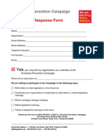 Overdose Prevention Campaign Response Form