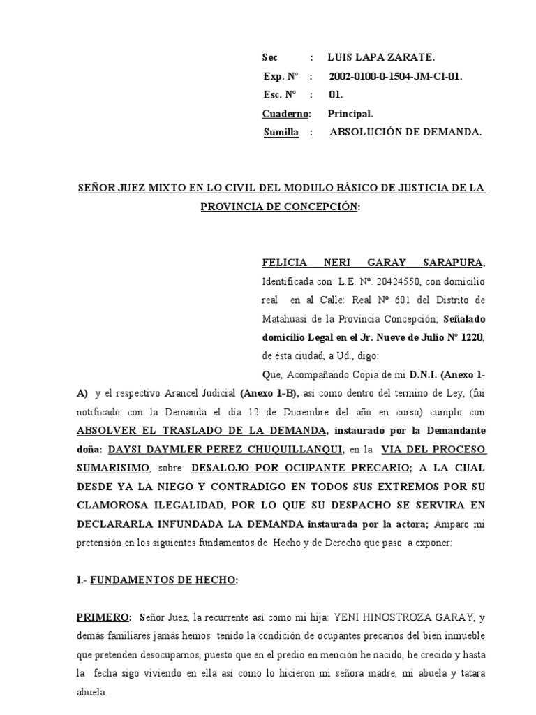 Abs. de Demanda Civil.