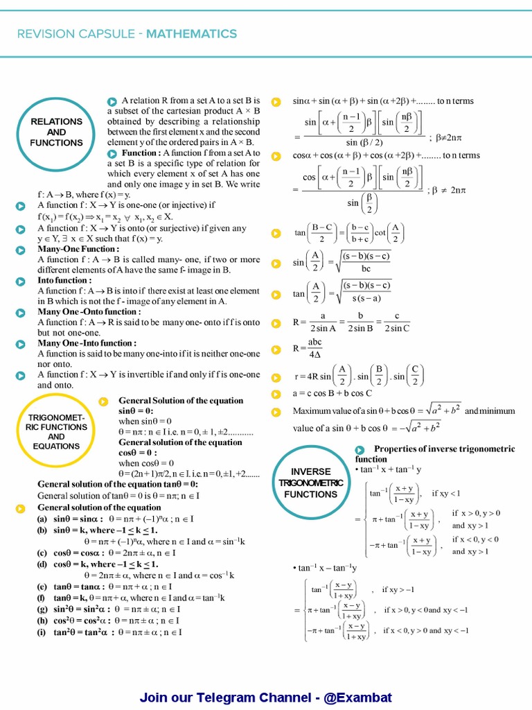 Revision capsule maths pdf