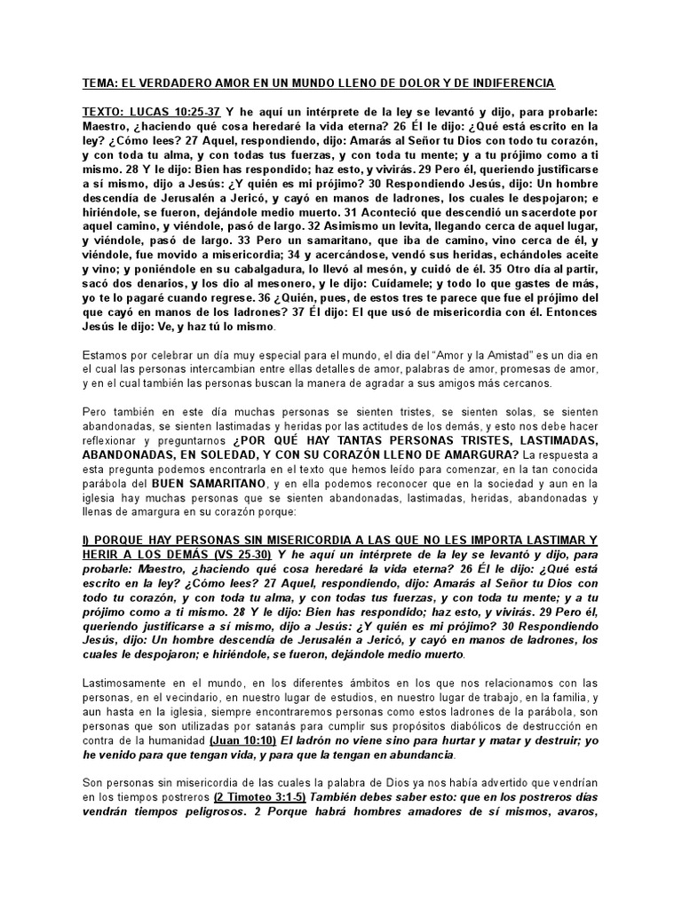 Amor y Misericordia en el Dolor | PDF | Amor