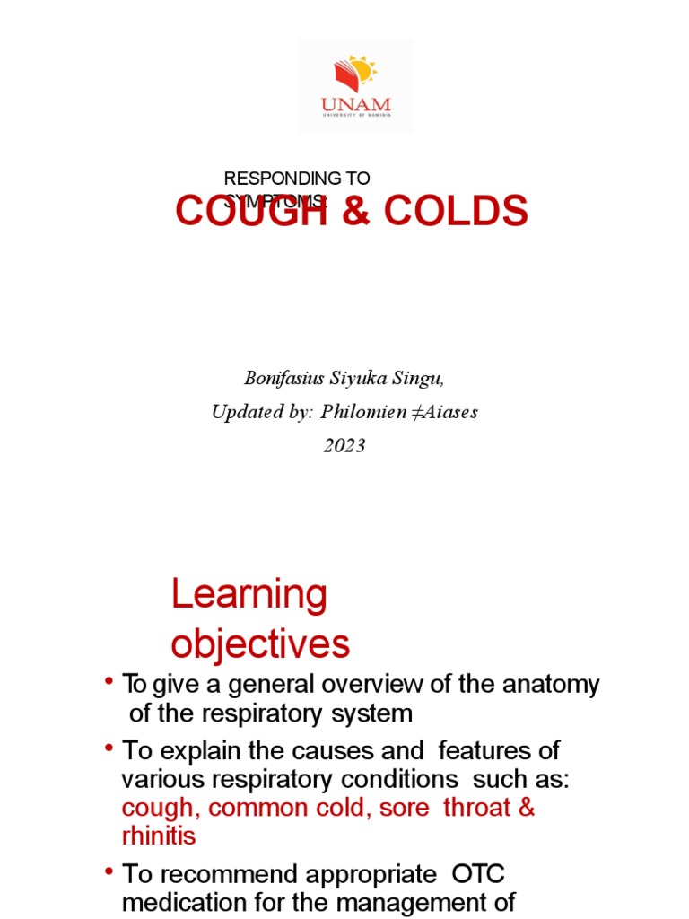 Cough & Colds PDF Cough Common Cold
