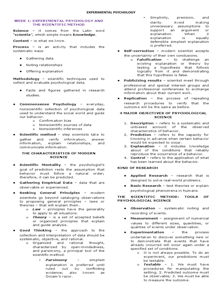 Overview of Experimental Psychology | PDF | Survey Methodology ...