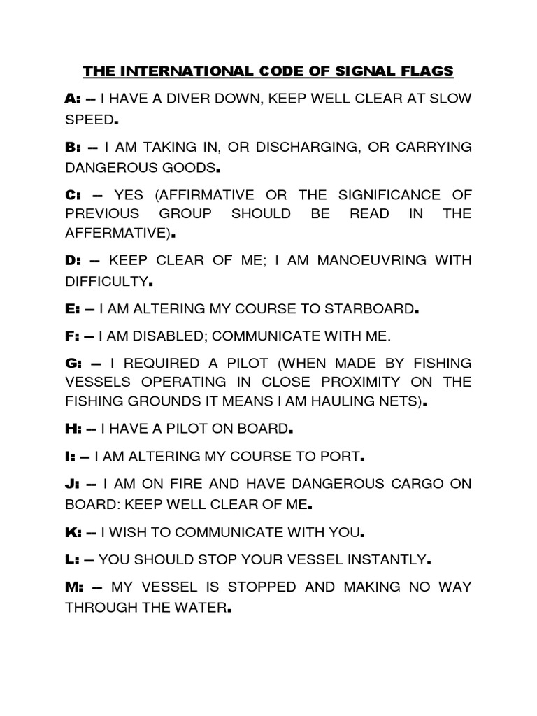International Code of Signal Flags | PDF | Telecommunications ...