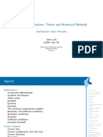 Matrix Computations: Theory and Numerical Methods Optimization: Basic Principles