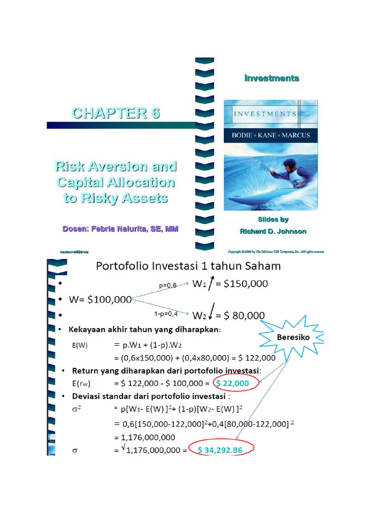 Ch006 - Risk Aversion and Capital Allocation To Risky Assets | PDF