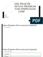 Hasil Praktik Penyusunan Program Fasilitasi TPMPD Oleh LPMP