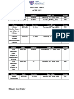 Caie Time Table 2022