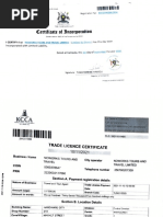 Certifticate Ot Irncorporation: Noworks Tours and Travel Limited (Limited by Shares) Oee