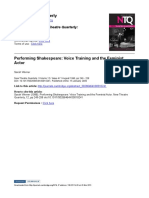 Performing Shakespeare - Voice Training and The Feminist Actor Sarah Werner - Linklater - Artistic Research - EMDR - Forschung - Acting