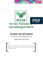 Plano de estudos para cultivo de cana-de-açúcar