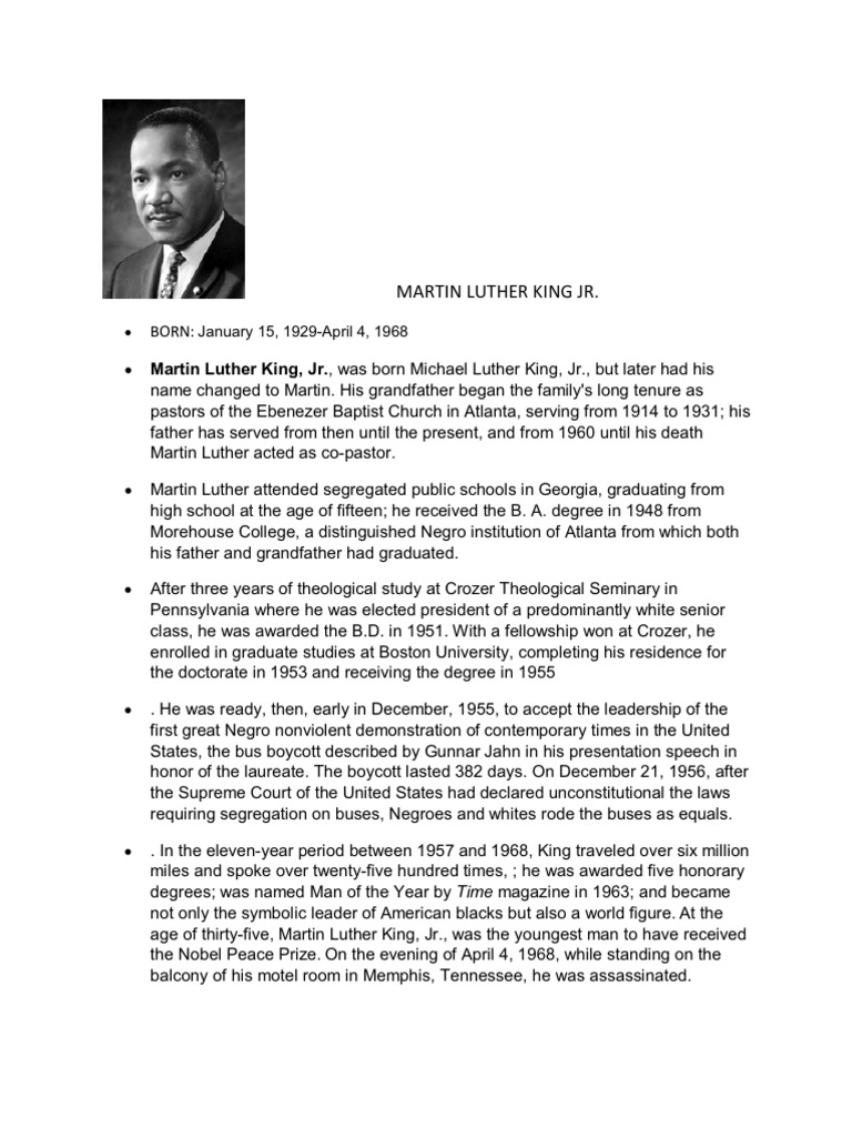 Martin Luther King JR | PDF | Politics | History
