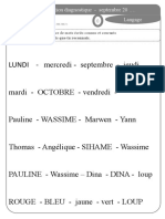 Eval Diagnostiques Francais Niveau 0 Reconnaitre Mots Connus Lafouine