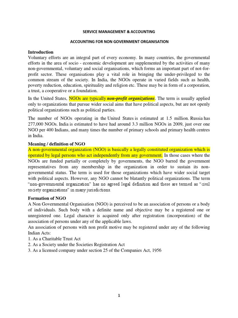 NGO Accounting Principles and Practices | PDF | Expense | Non ...