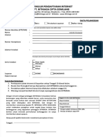 Formulir Pendaftaran Internet PDF