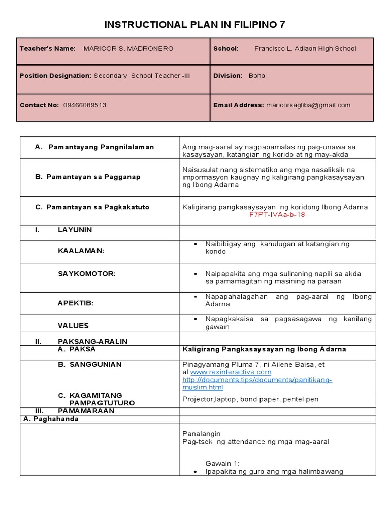 Daily Lesson Plan | PDF