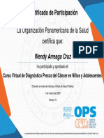 WENDY ARREAGA Curso - Virtual - de - Diagnóstico - Precoz - Del - Cáncer - en - Niños - y - Adolescentes - Certificado - Del - Curso - 2791947