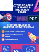 Factor Relating To Learning & Innovation Skills